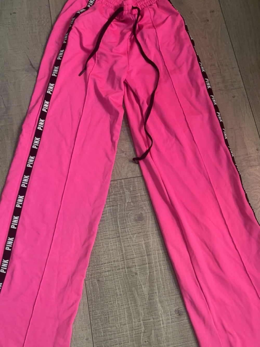 PINK Victoria's Secret Bright Pink Girls' Joggers with Logo Side Tape